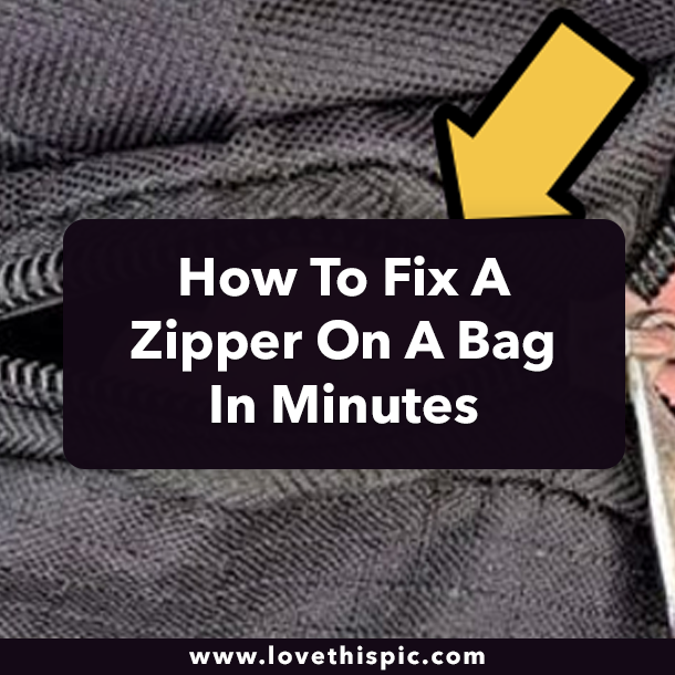 How To Fix A Zipper On A Bag In Minutes