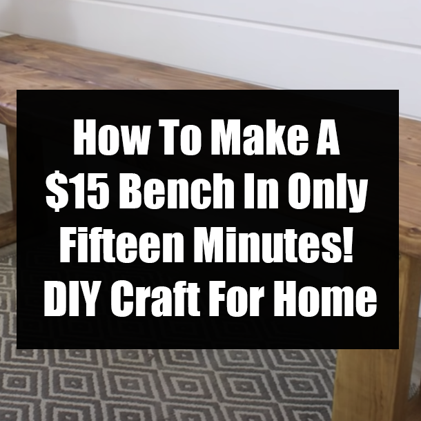 How To Make A $15 Bench In Only Fifteen Minutes!  DIY Craft For Home