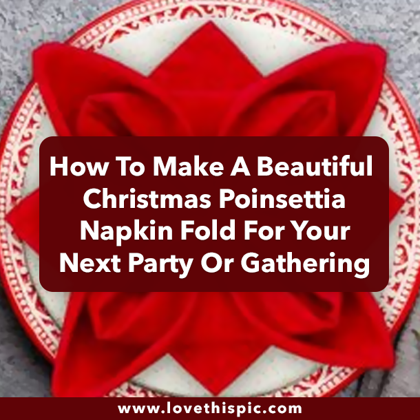 How To Make A Beautiful Christmas Poinsettia Napkin Fold For Your Next Party Or Gathering