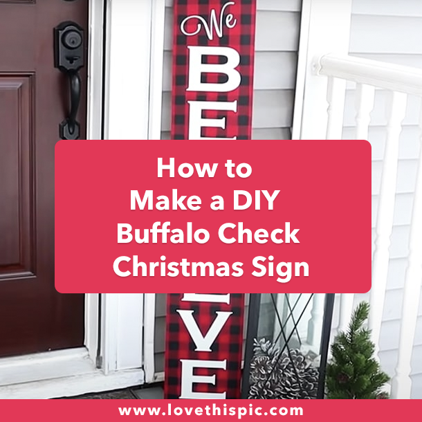 How to Make a DIY Buffalo Check Christmas Sign