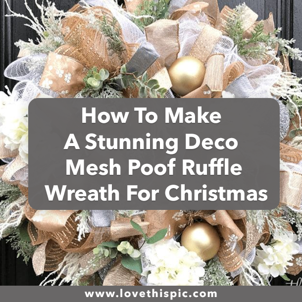 How To Make A Stunning Deco Mesh Poof Ruffle Wreath For Christmas