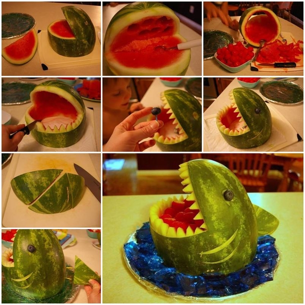 How To Make A Watermelon Shark. Perfect For Any Party Or BBQ!