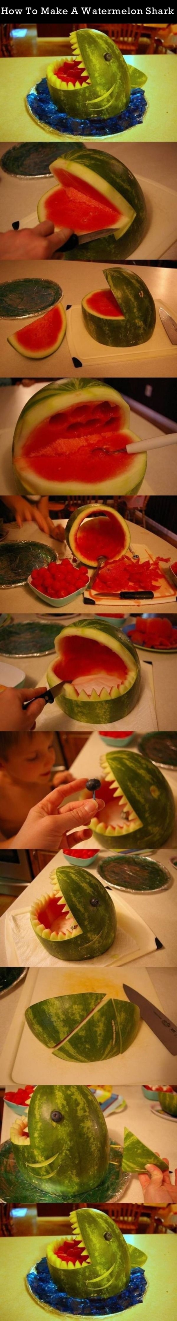 How To Make A Watermelon Shark. Perfect For Any Party Or BBQ! - picture 2