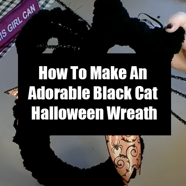How To Make An Adorable Black Cat Halloween Wreath