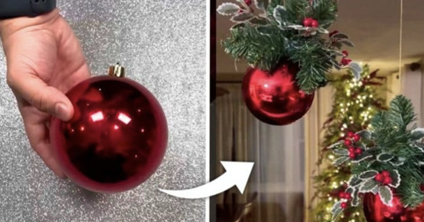 How To Make Hanging Christmas Ball Ornament - picture 2
