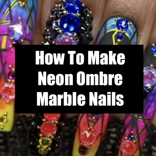 How To Make Neon Ombre Marble Nails