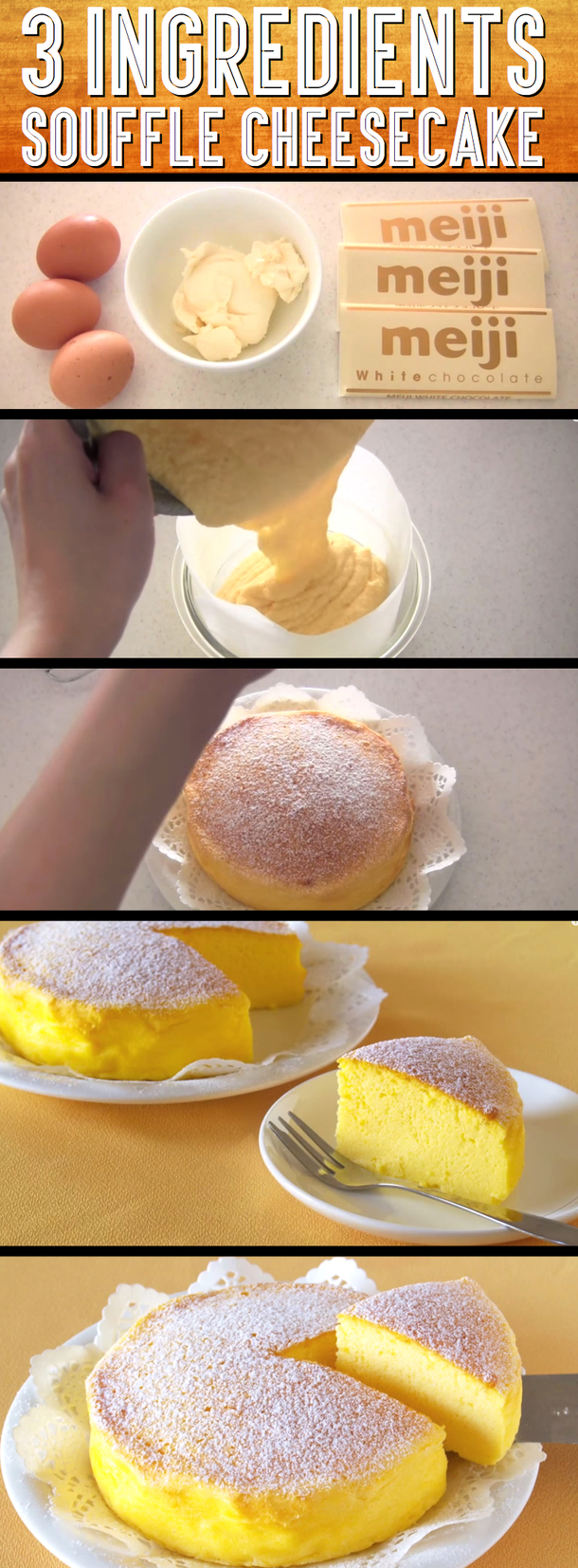 How To Make The Japanese Cheesecake With Only 3 Ingredients