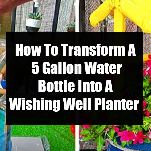 How To Transform A 5 Gallon Water Bottle Into A Wishing Well Planter