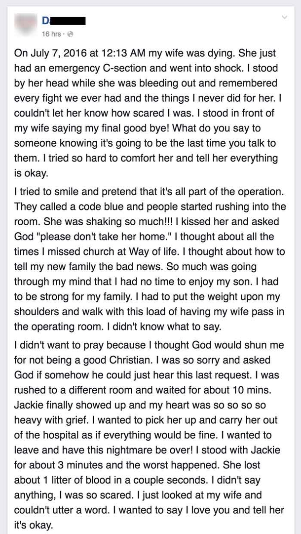 Husband Cries When His Pregnant Wife Was Dying In Front Of Him Then He Posts This On Facebook - picture 2