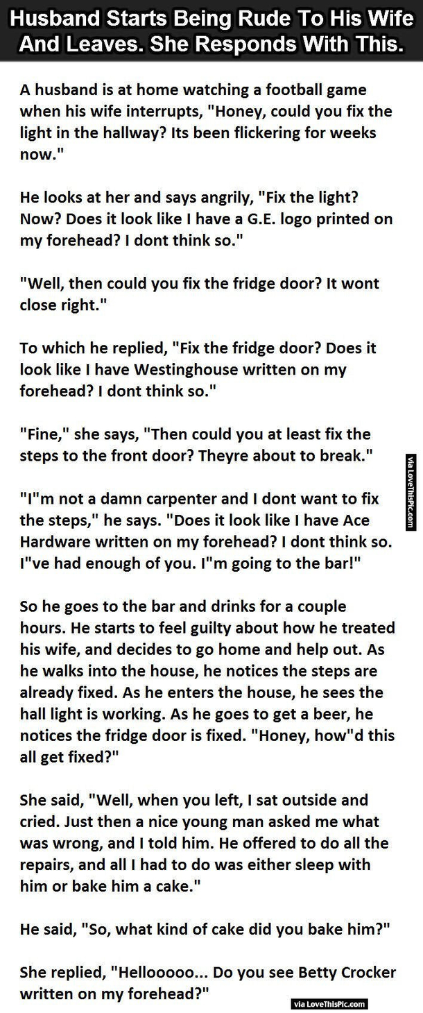 Husband Starts Being Rude To His Wife And Leaves And She Responds With This...