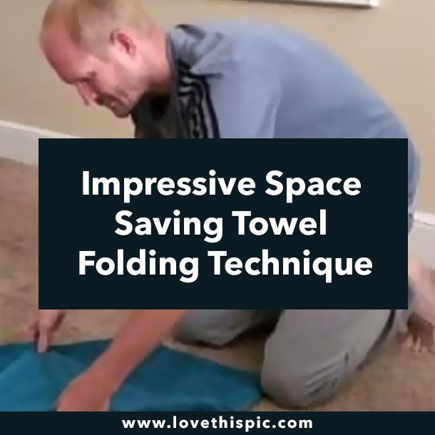Impressive Space Saving Towel Folding Technique