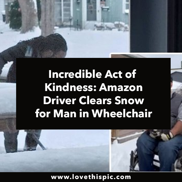 Incredible Act of Kindness: Amazon Driver Clears Snow for Man in Wheelchair