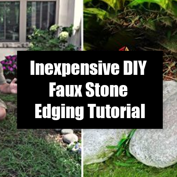 Inexpensive DIY Faux Stone Edging Tutorial