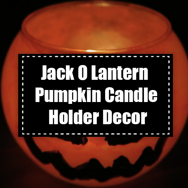 Jack O Lantern Pumpkin Candle Holder Decor