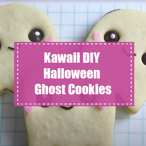 Kawaii DIY Halloween Ghost Cookies