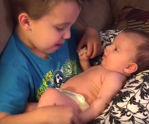 Kid Brother Asks To Hold Baby Sister, His Next Move Brings Mommy To Tears - picture 2