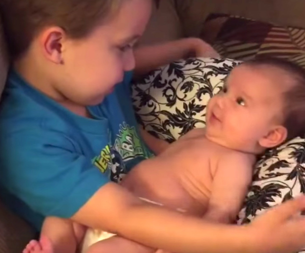 Kid Brother Asks To Hold Baby Sister, His Next Move Brings Mommy To Tears - picture 3