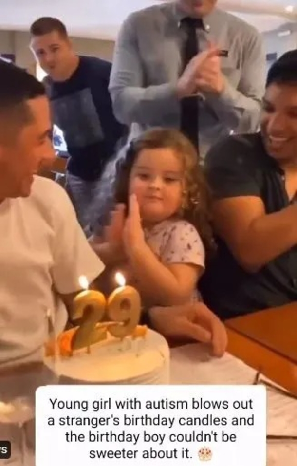 Kid with autism attempts to blow stranger’s birthday cake, the celebrant lets her do the honors with joy - picture 3