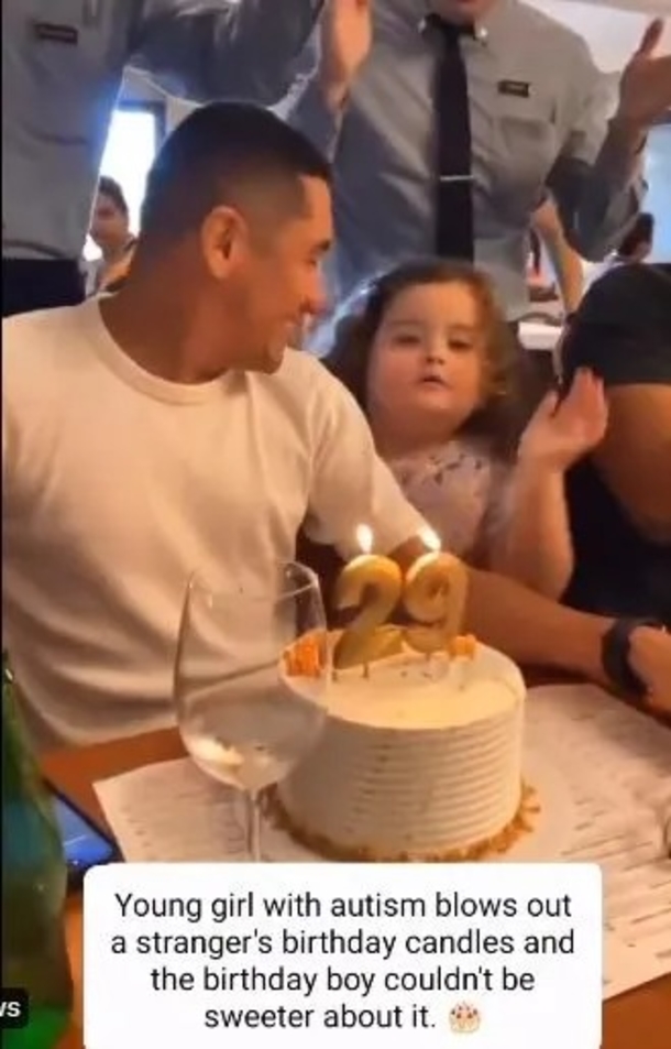 Kid with autism attempts to blow stranger’s birthday cake, the celebrant lets her do the honors with joy - picture 5