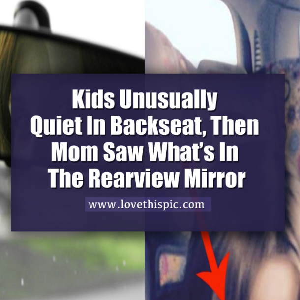 Kids Unusually Quiet In Backseat, Then Mom Saw What’s In The Rearview Mirror