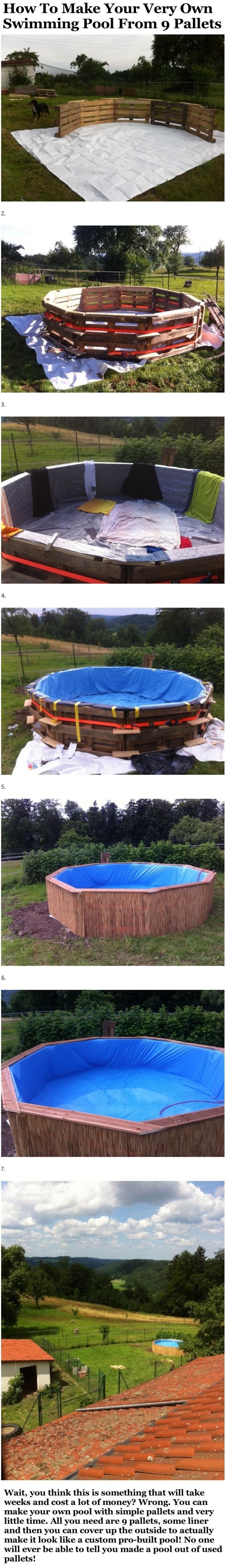 Learn How To Make A Beautiful Swimming Pool Out Of 10 Pallets