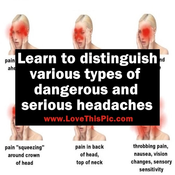Learn The Different Types Of Dangerous And Serious Headaches...