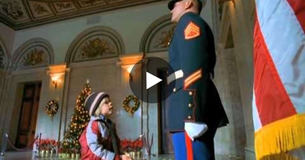Little Boy Hands Him A Christmas Wish List, But Pay Attention To That Marine’s Left Hand - picture 2