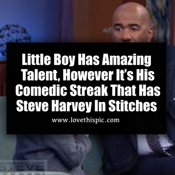 Little Boy Has Amazing Talent, However It’s His Comedic Streak That Has Steve Harvey In Stitches