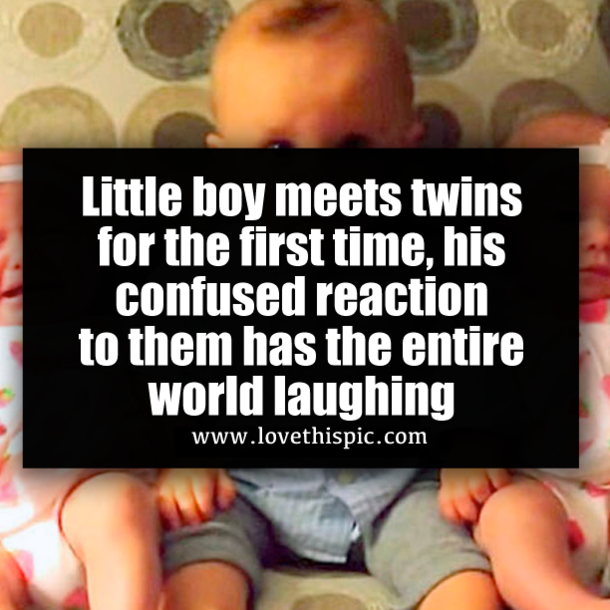 Little boy meets twins for the first time, his confused reaction to them has the entire world laughing