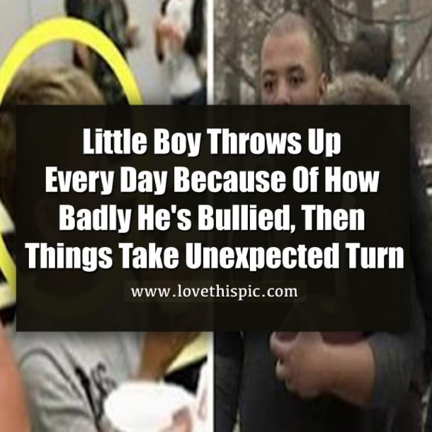 Little Boy Throws Up Every Day Because Of How Badly He's Bullied, Then Things Take Unexpected Turn