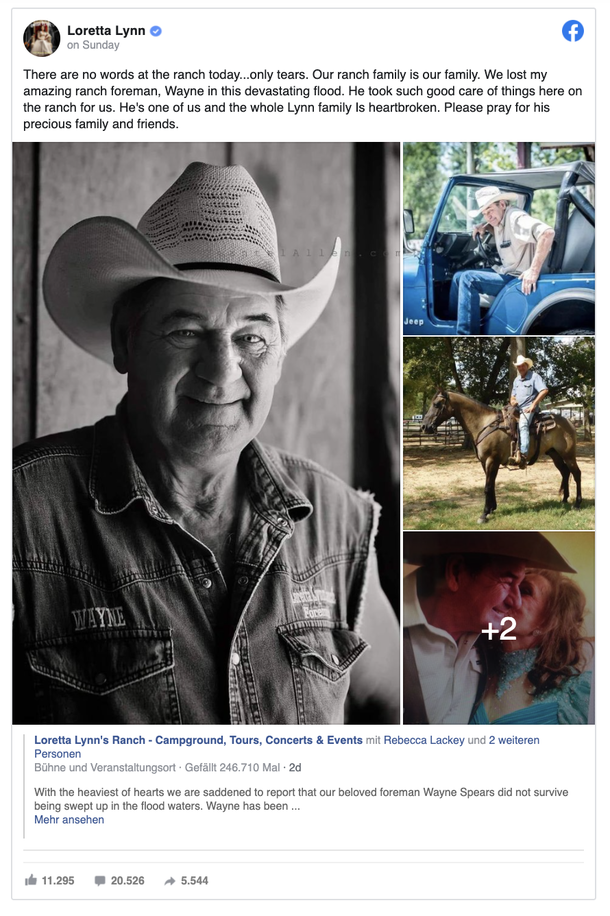 Loretta Lynn shares heartbreaking news as her ranch foreman Wayne Spears passes away - picture 5