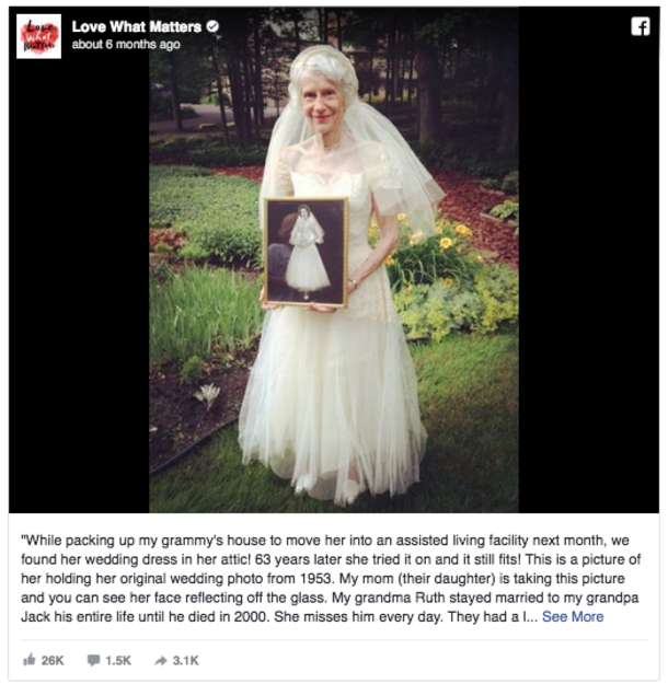 Loving Grandmother puts on her wedding dress after 63 years: The reflection inside the frame made my eyes tear up - picture 4