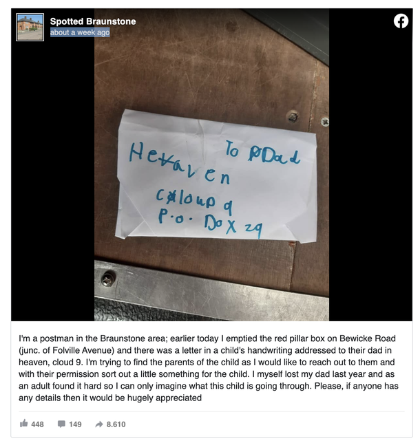 Mailman finds little girl who sent her Father a letter addressed to heaven - picture 2