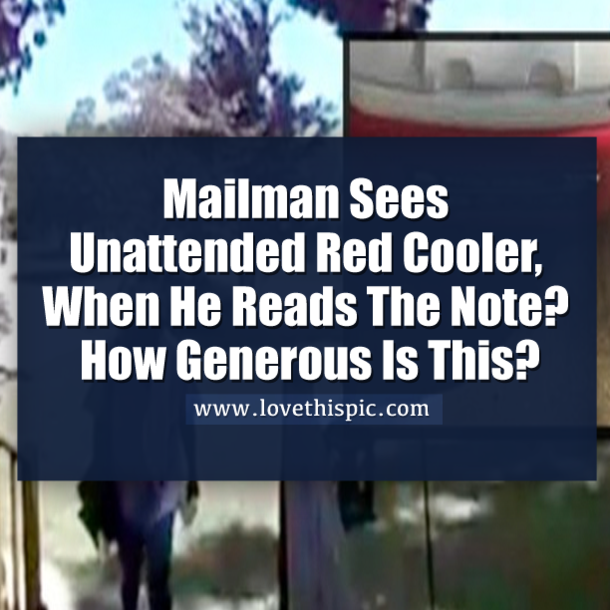 Mailman Sees Unattended Red Cooler, Is Shocked To Discover What It's Being Used For