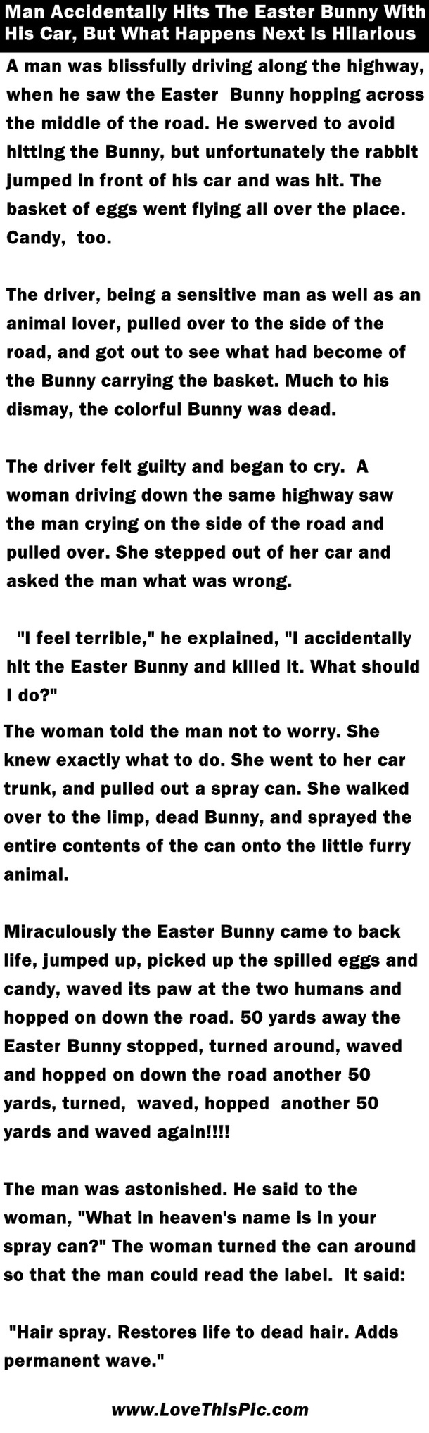 Man Accidentally Hits The Easter Bunny With His Car, But What Happens Next Is Hilarious