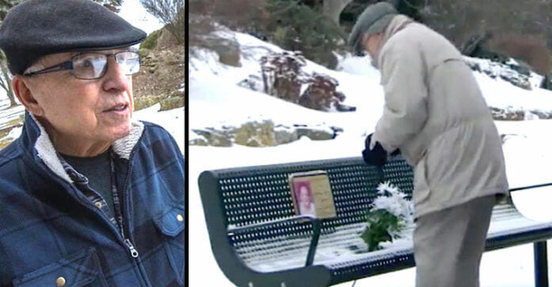 Man brings flowers to deceased wife’s bench daily – discovers stranger’s actions and starts to shake - picture 4