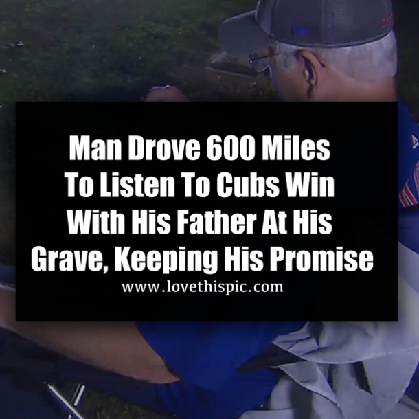 Man Drove 600 Miles To Listen To Cubs Win With His Father At His Grave, Keeping His Promise