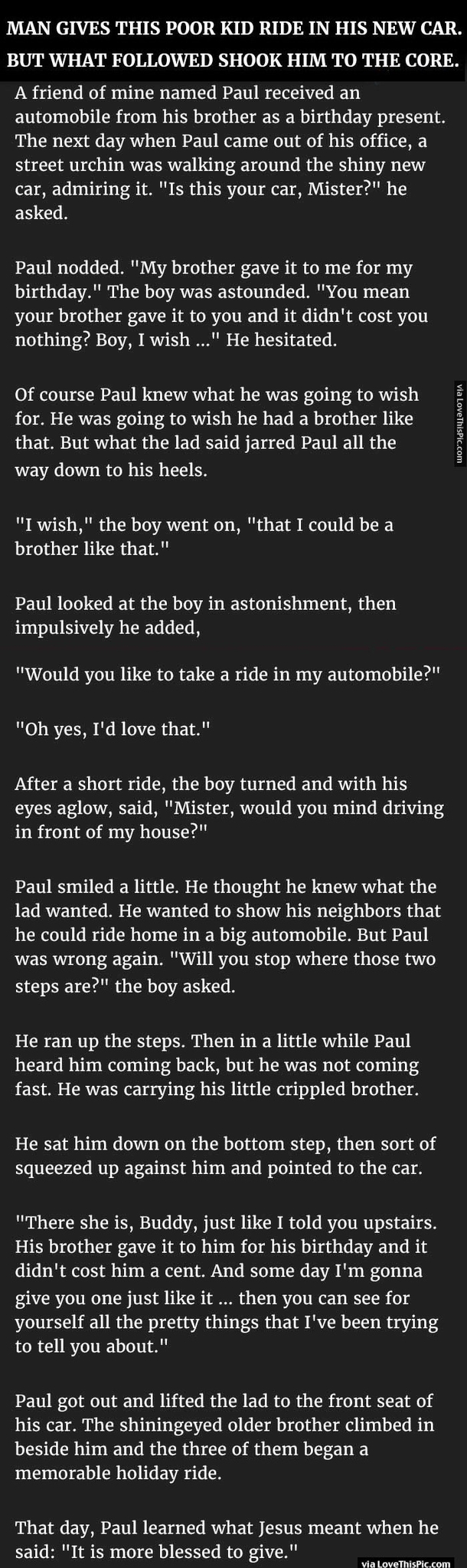 Man Gives Poor Kid Ride In His New Car But What Followed Shook Him To The Core.