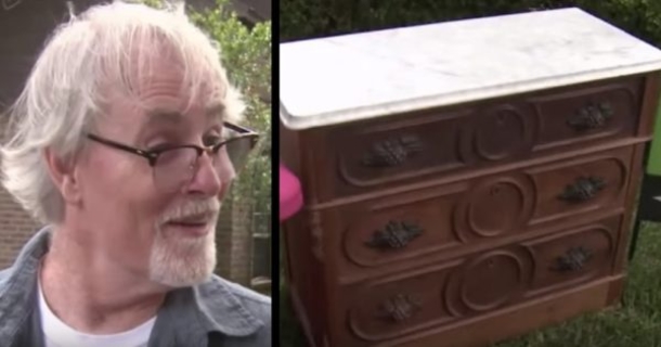 Man Goes To A Yard Sale And Buys Cheap Dresser - What's Inside Makes His Heart Drop! - picture 2