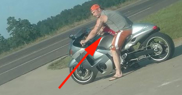 Man Pulls Out Of Gas StationOn His Motorcycle, When A Couple Stares At Him. He Knows He Was Caught - picture 2