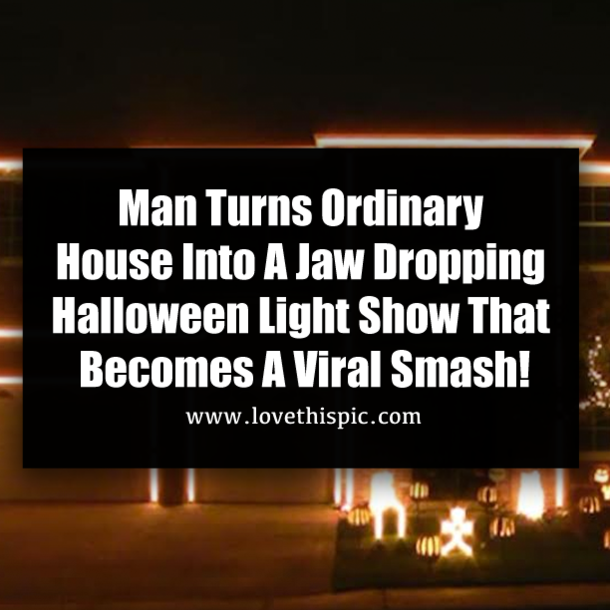 Man Turns Ordinary House Into A Jaw Dropping Halloween Light Show That Becomes A Viral Smash!