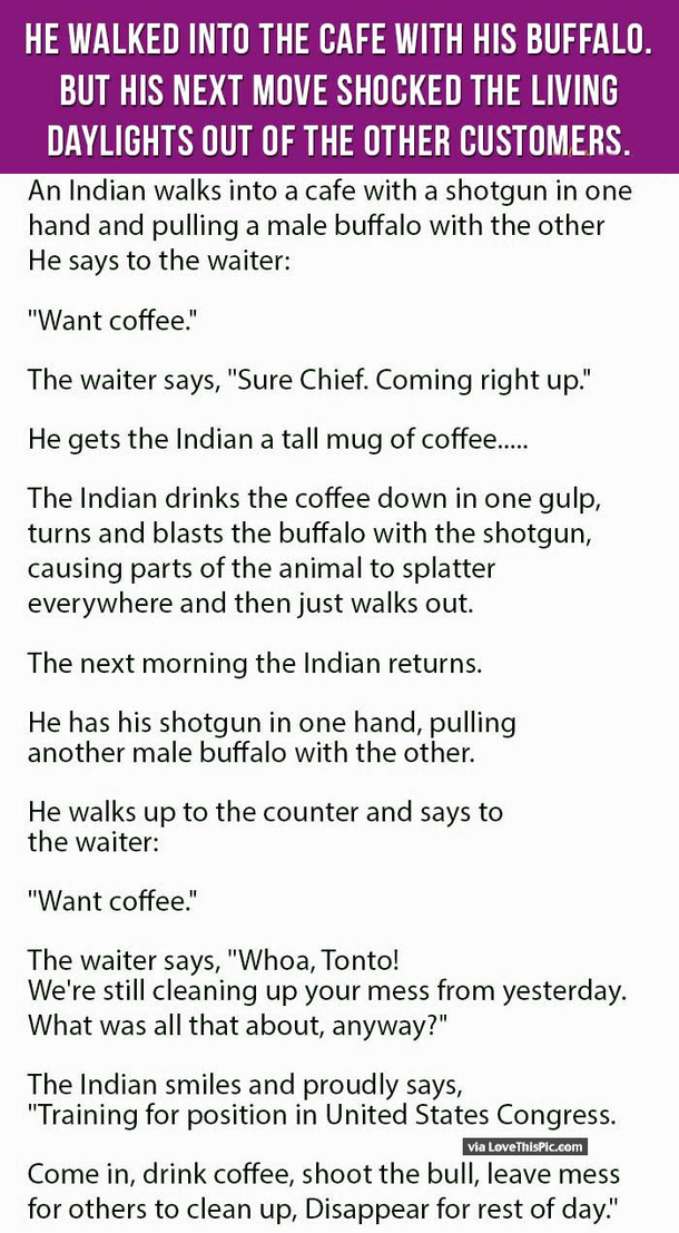 Man Walks Into Cafe With His Buffalo. His Next Move Shocked The Living Daylights Out Of The Other Customers.