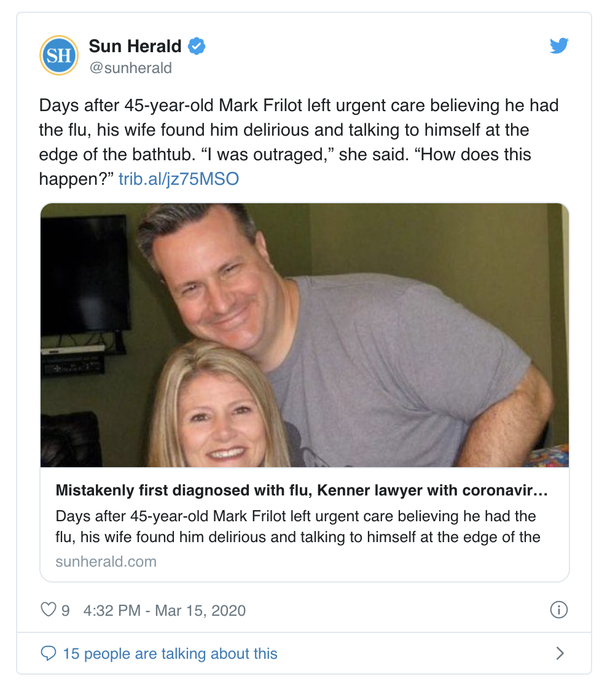 Man who is “never, ever sick,” in critical condition with coronavirus after being misdiagnosed with the flu - picture 2