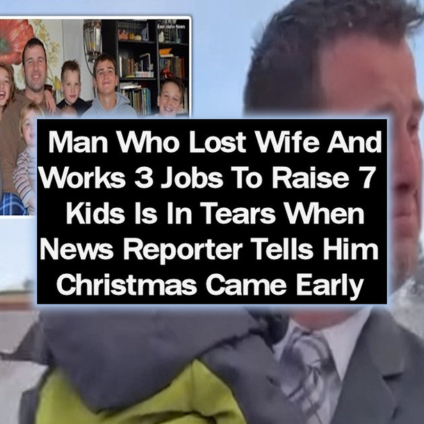 Man Who Lost Wife And Works 3 Jobs To Raise 7 Kids Is In Tears When News Reporter Tells Him Christmas Came Early