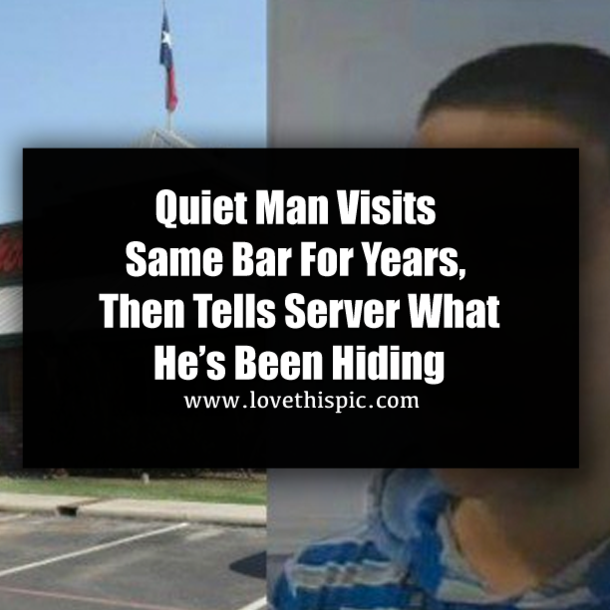 Man Who Visited Same Bar For Years Tells Server What He’s Been Hiding, Leaving Him In Tears