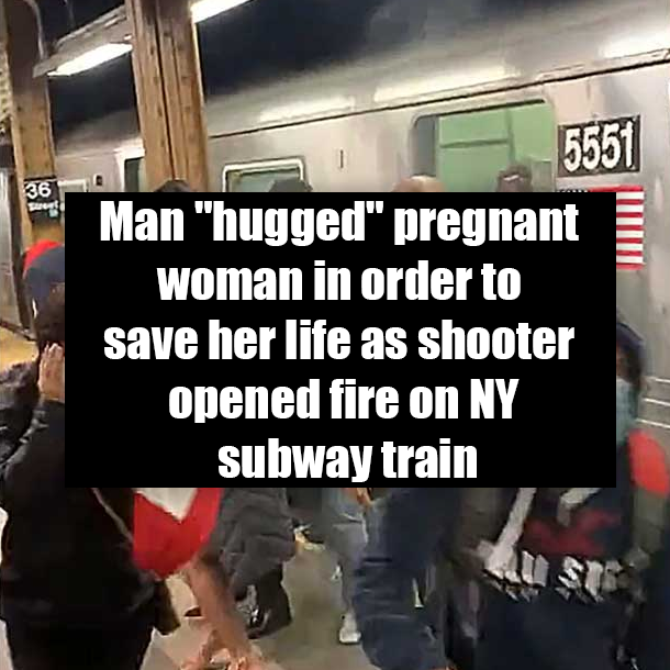 Man "hugged" pregnant woman in order to save her life as shooter opened fire on NY subway train