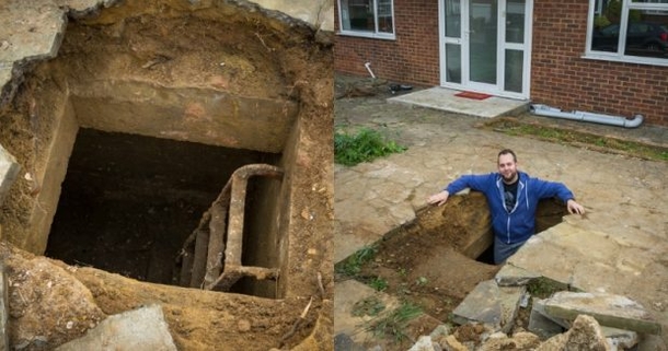 Man’s Collapsed Driveway Reveals Hole & Ladder, Shocked When He Goes Down - picture 2