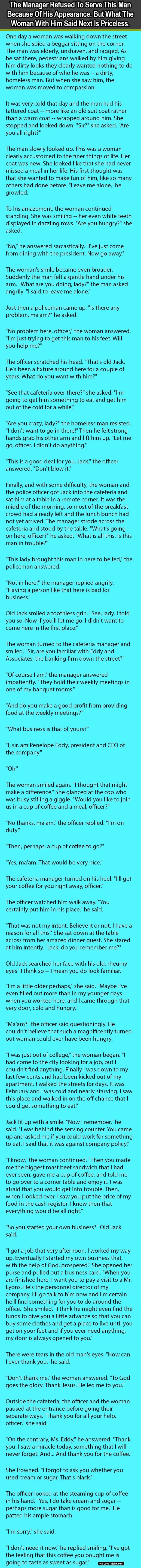 Manager Refuses To Serve This Man Because Of His Appearance But What The Woman With Him Said Next Is Priceless.