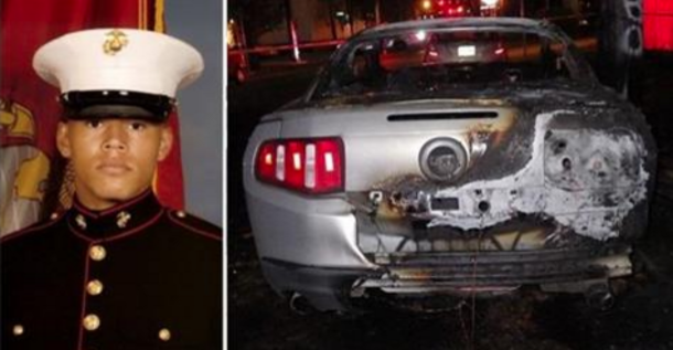 Marine's Mustang Set Ablaze, Then Cops See Sticker Explaining Why It Happened (Photo) - picture 2