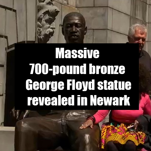 Massive 700-pound bronze George Floyd statue revealed in Newark